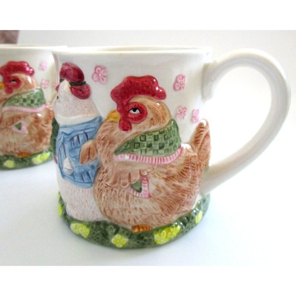 Fitz & Floyd Pig & Chicken Mugs (2) - Fitz & Floyd 1987 Bacon Eggs Pig Chick VTG - Picture 8 of 16